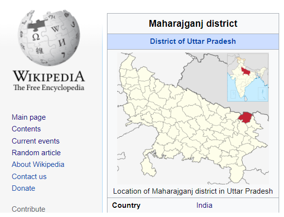 Maharajganj in Wikipedia 